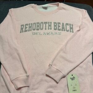 Pacific &‎ Co Rehoboth Beach Delaware Sweatshirt Soft Pink Chenille Large 133RH